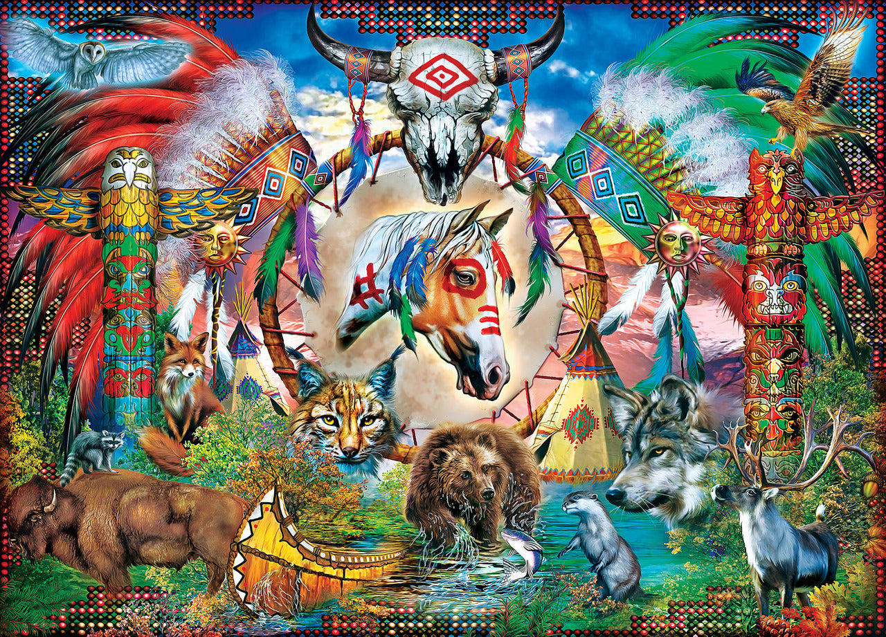 Tribal Spirit Animals 1000 Piece Puzzle    