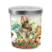 Bunny Meadow Printed Glass Jar Candle with Lid    