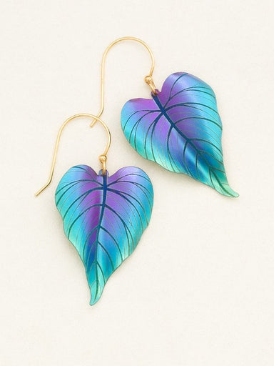 Holly Yashi Tropical Heart Earrings - Purple/Turquoise    