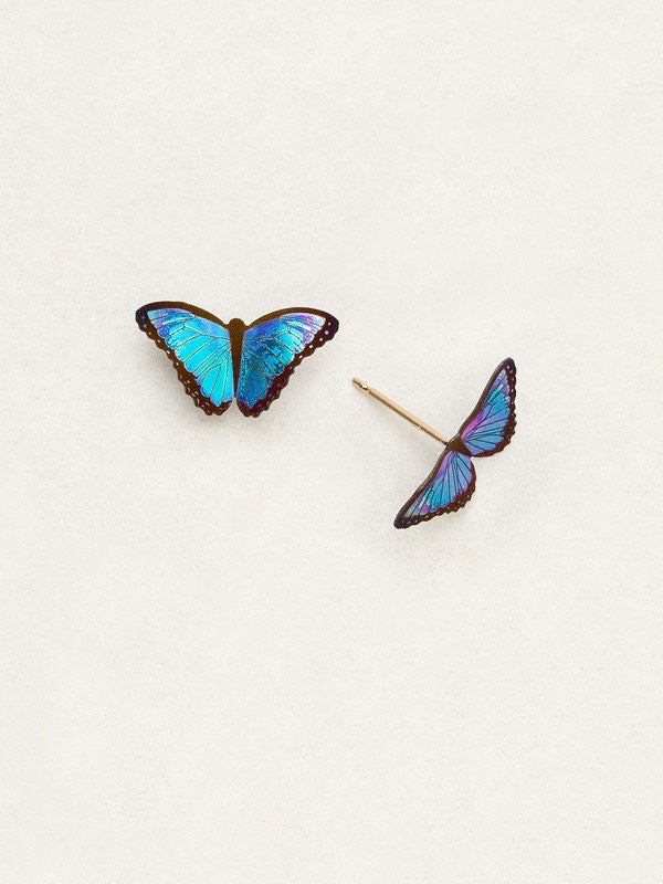Holly Yashi Petite Bella Butterrfly Post Earrings - Blue Radiance    