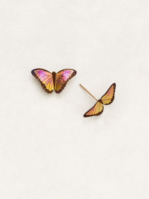 Holly Yashi Petite Bella Butterfly Post Earrings - Living Coral    