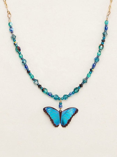 Holly Yashi Bella Butterfly Beaded Necklace - Blue Radiance    