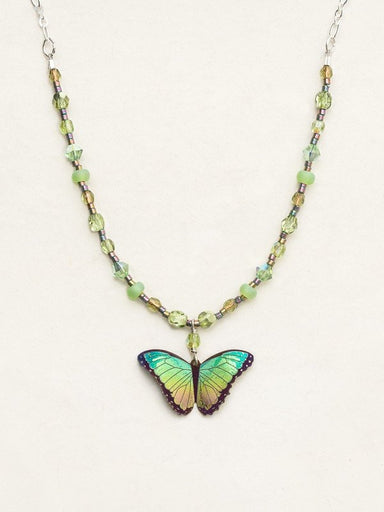 Holly Yashi Bella Butterfly Beaded Necklace - Island Green    