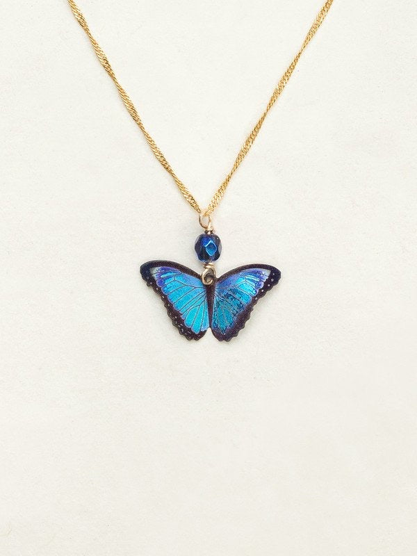 Holly Yashi Bella Butterfly Pendant Necklace - Blue Radiance    