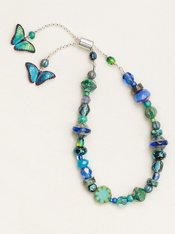 Holly Yashi Bella Butterfly Beaded Bracelet - Blue Radiance    