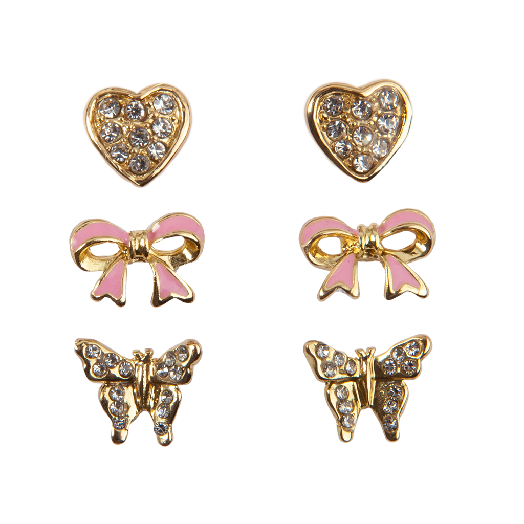 Boutique Dazzle - Set of 3 Clip On Earrings    