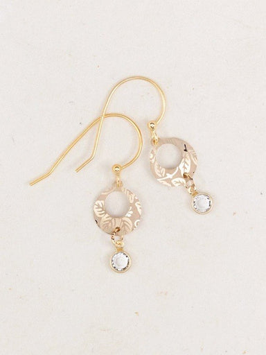 Holly Yashi Petite Sparkle Leaf Print Earrings - Gold    