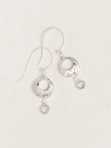Holly Yashi Petite Sparkle Leaf Print Earrings - Silver    