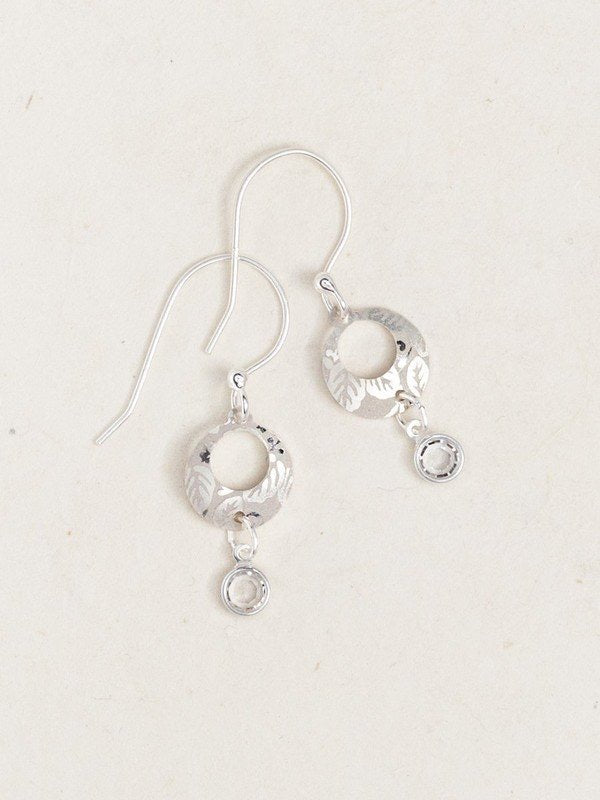 Holly Yashi Petite Sparkle Leaf Print Earrings - Silver    