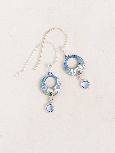 Holly Yashi Petite Sparkle Leaf Print Earrings - Blue    