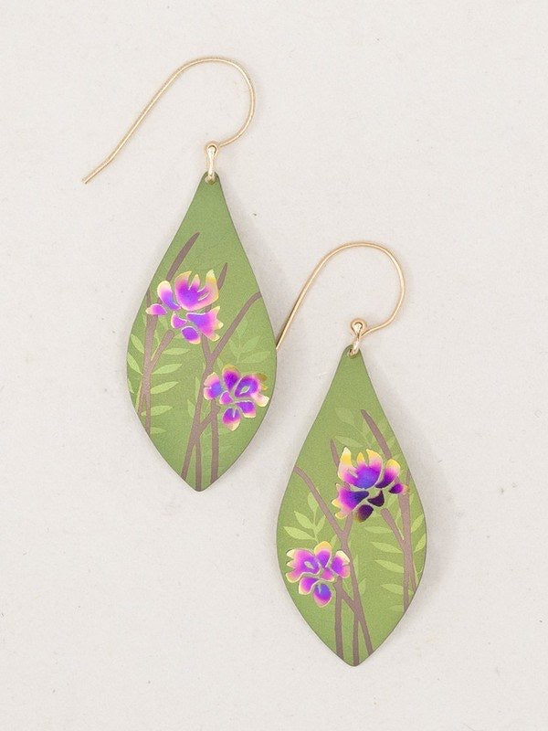 Holly Yashi Iris Flower Earrings - Green    