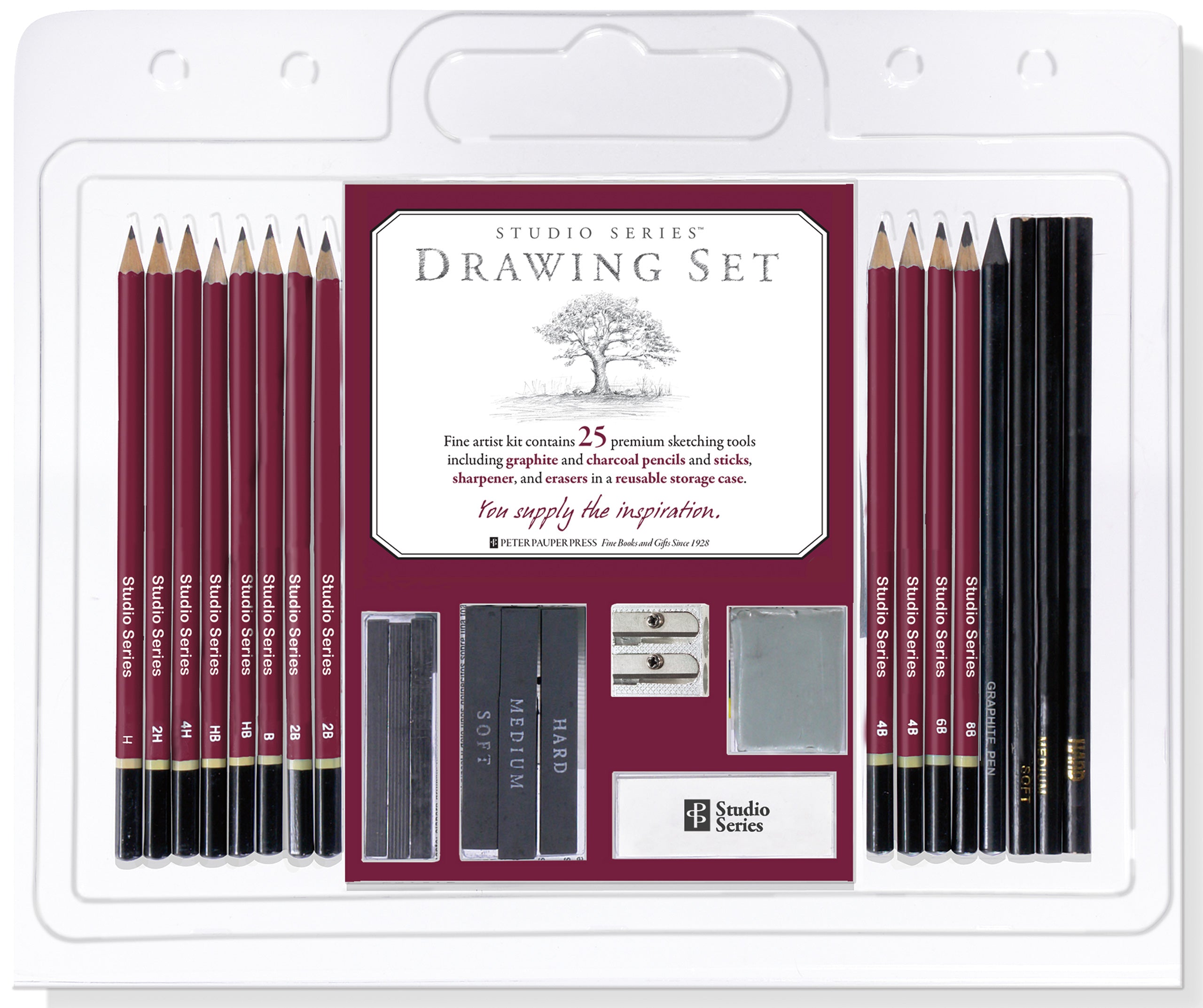 Sketch Drawing Kit Premium Graphite, Charcoal, Crayons and Drawing