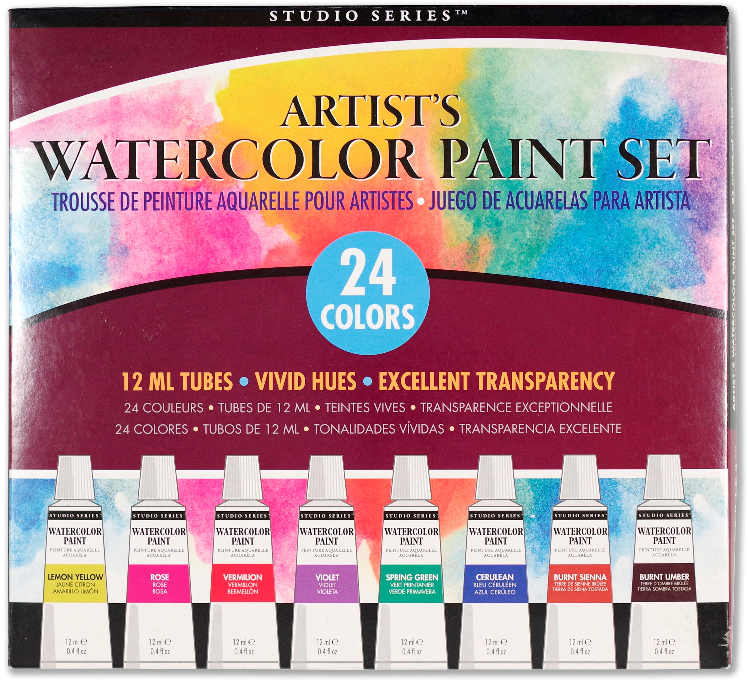 Artist's Watercolor Paint Set - 24 Colors    