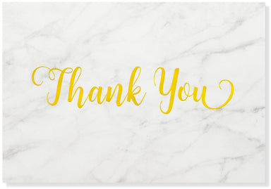 Boxed Thank You Note - White Marble    