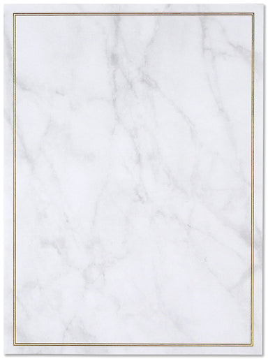 Stationery Paper and Envelopes - White Marble    