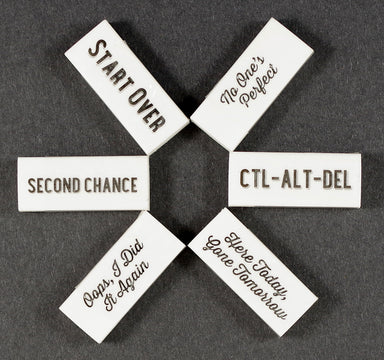 Set Of 6 Second Chance Erasers    
