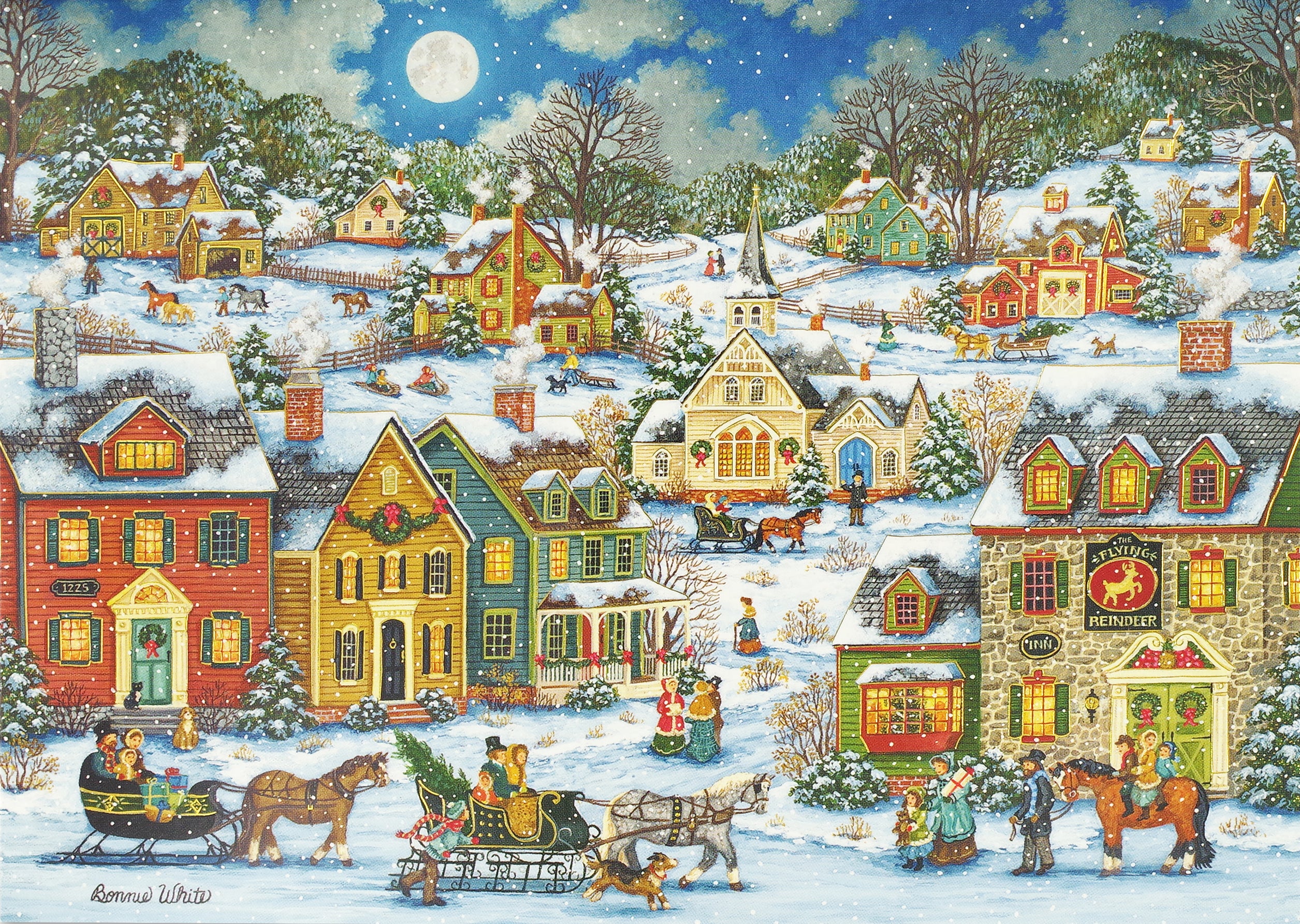 Deluxe Boxed Christmas Cards - Festive Village    