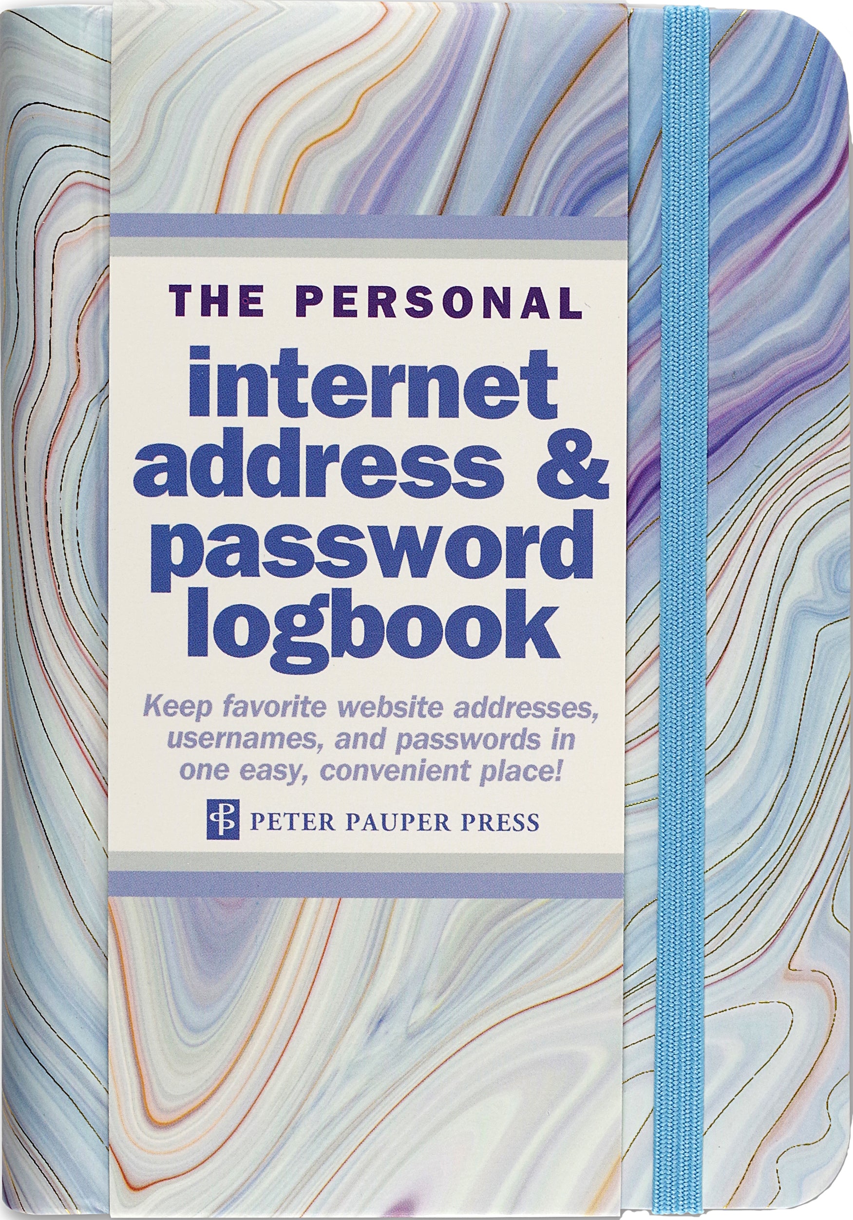 Internet Address & Password Logbook - Blue Agate    