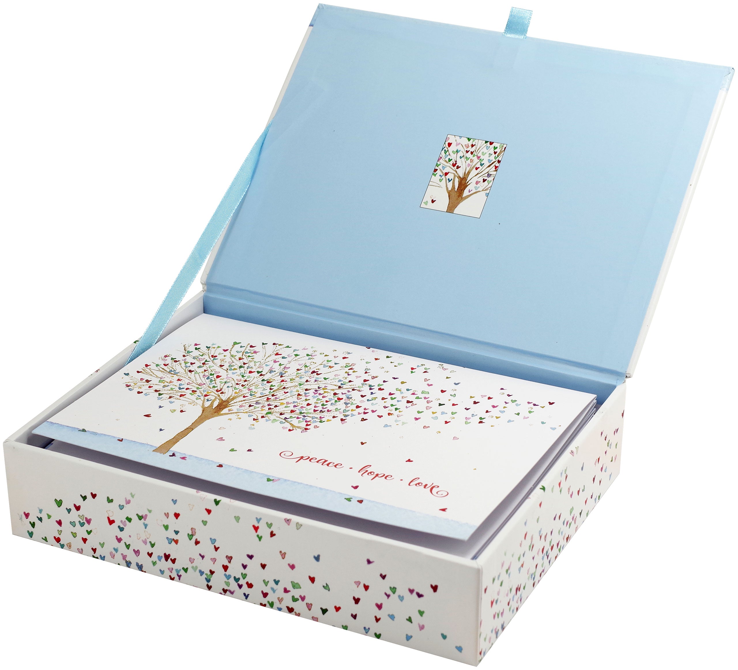 Deluxe Boxed Christmas Cards - Festive Tree Of Hearts    