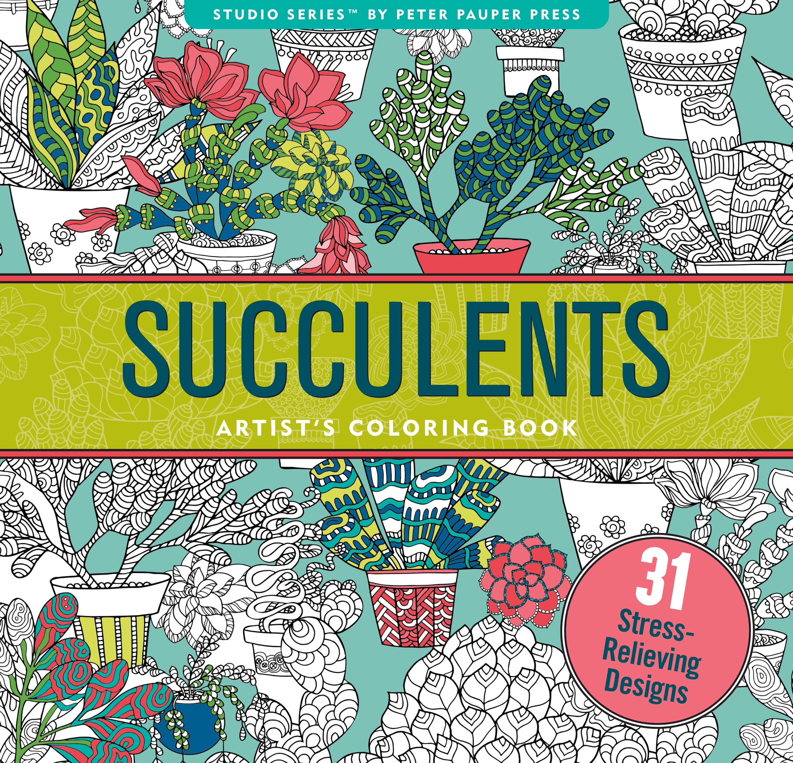 Succulents - Artist's Coloring Book    