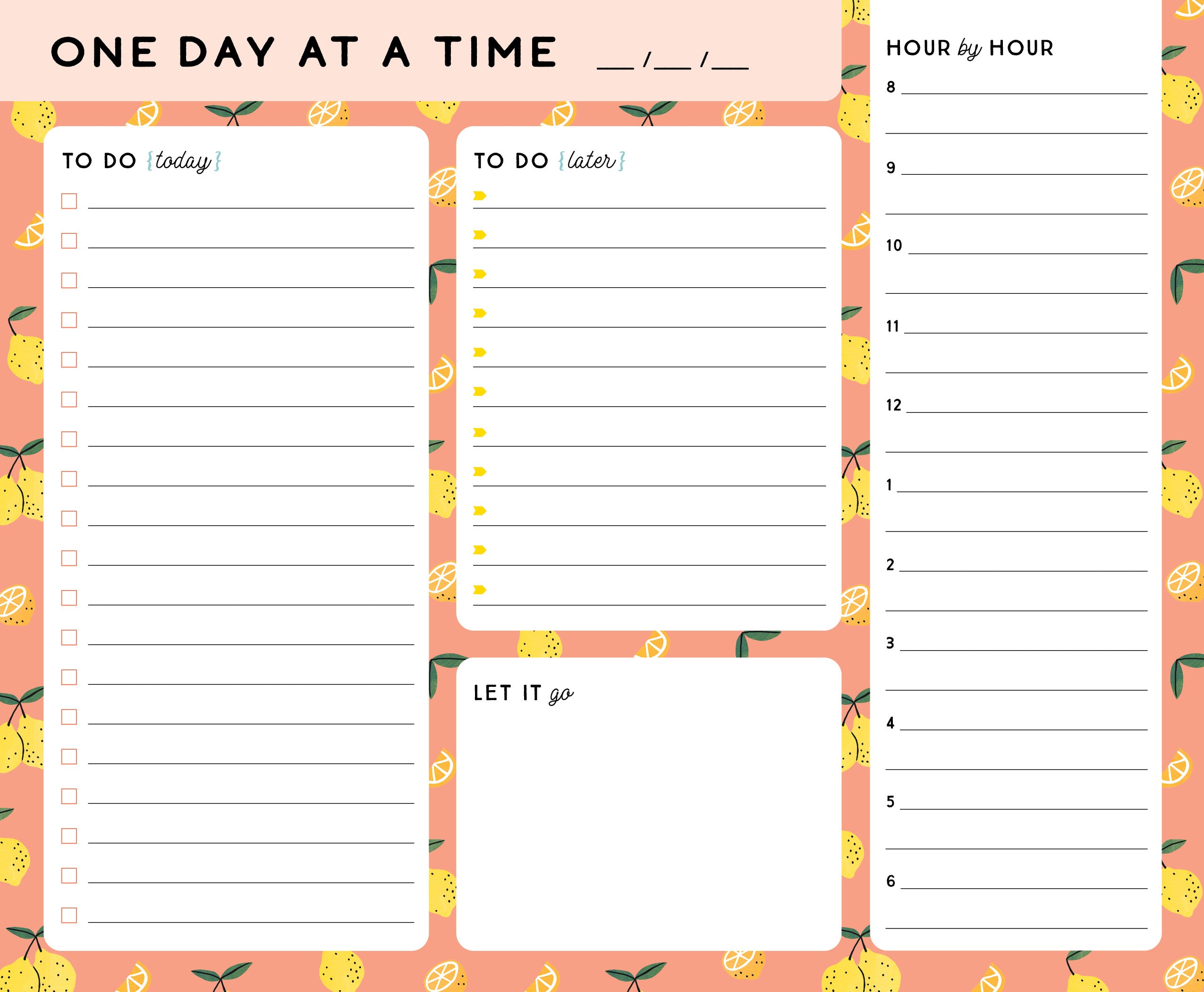 One Day At A Time - Daily Notepad    