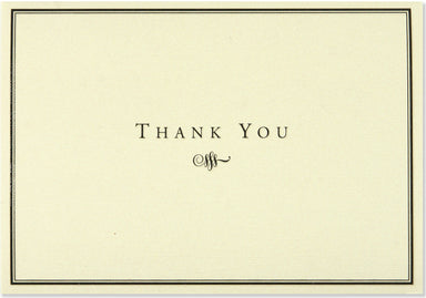 Boxed Thank You Notes - Black and Cream    