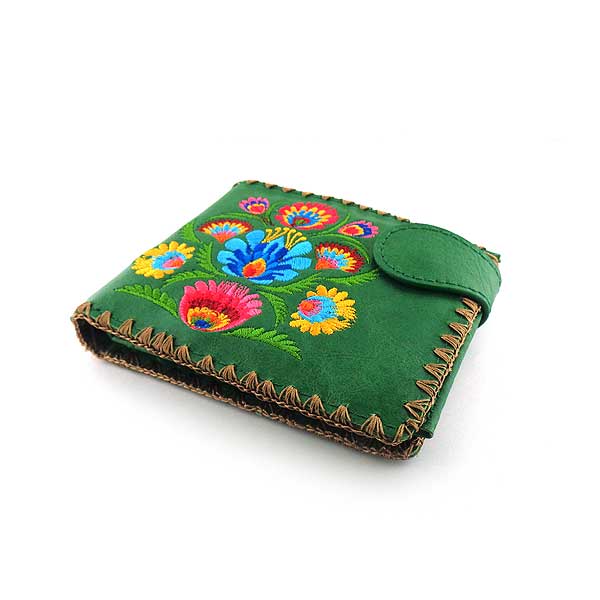 Lavishy Embroidered Polish Style Flora - Medium Vegan Wallet    