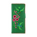 Lavishy Embroidered Hummingbird - Large Flat Vegan Wallet Green .  3272123.5