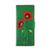Lavishy Embroidered Poppy Flower - Large Flat Vegan Wallet Green .  3272124.4