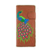 Lavishy Embroidered Peacock - Large Flat Vegan Wallet Brown   3272120.2