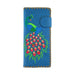 Lavishy Embroidered Peacock - Large Flat Vegan Wallet Blue   