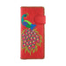 Lavishy Embroidered Peacock - Large Flat Vegan Wallet Red   3272120.6
