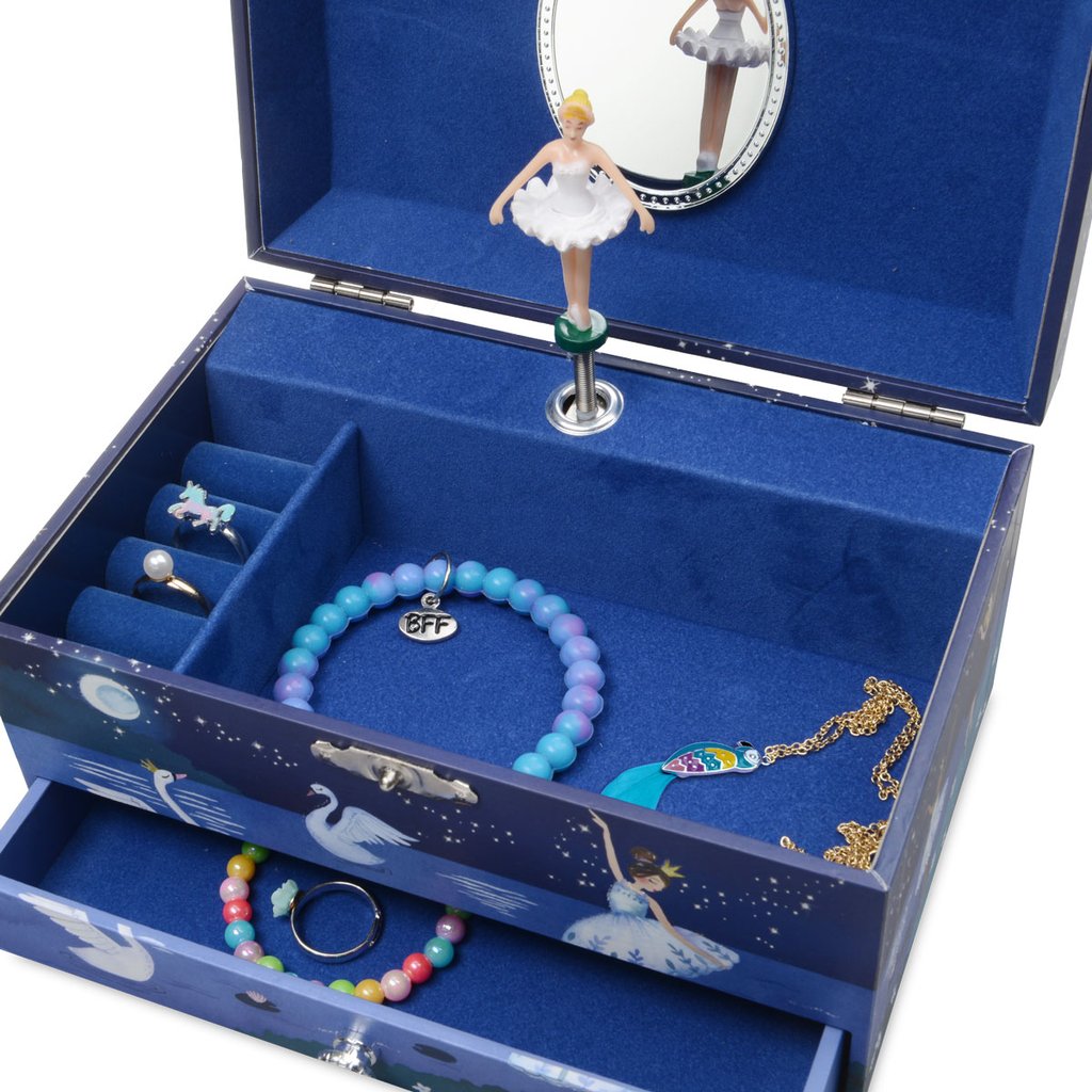 Swan Lake Musical Single Drawer Jewelry Box    