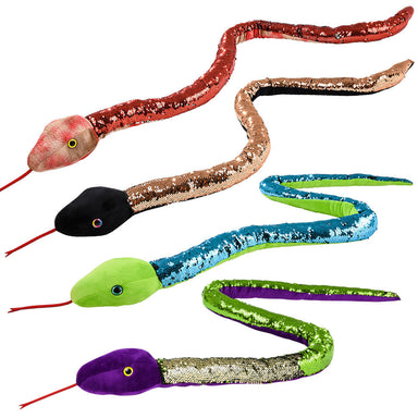 Earth Tone 67 Inch Sequin Snakes - Red, Green, Purple or Black    