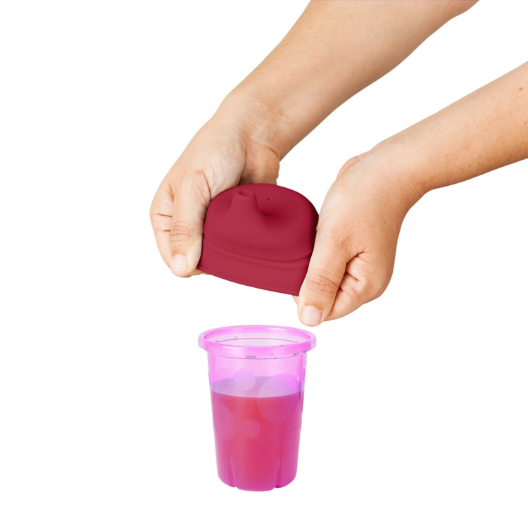 Snug Spout Pink - Universal Silicone Sippy Lid    