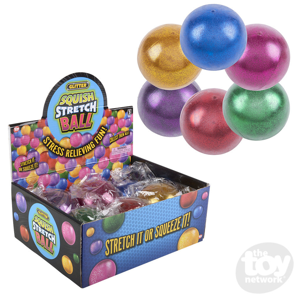 Squish and Stretch Glitter Ball (Single) - Random Color