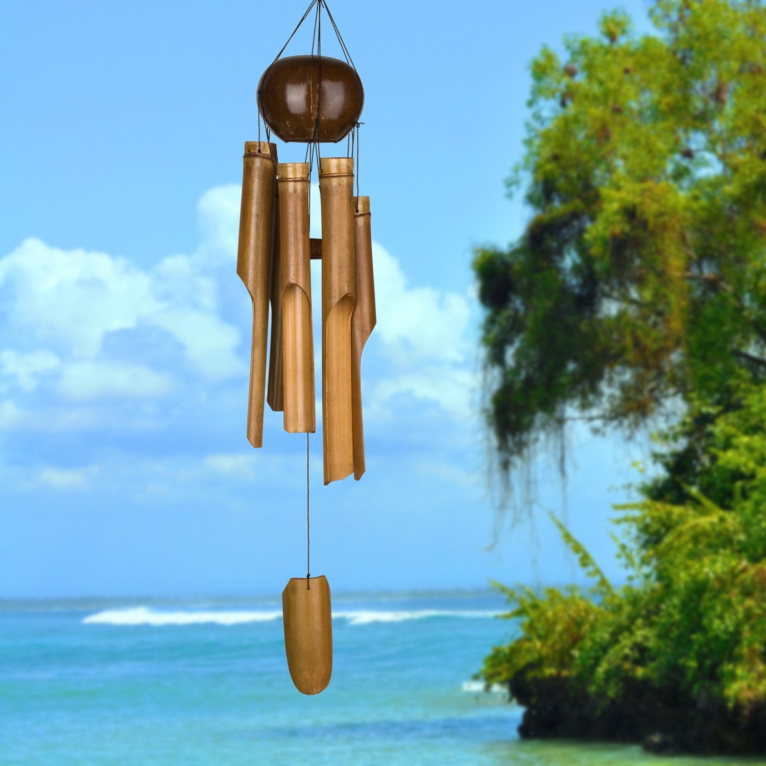 Whole Coconut Large Bamboo Chime    