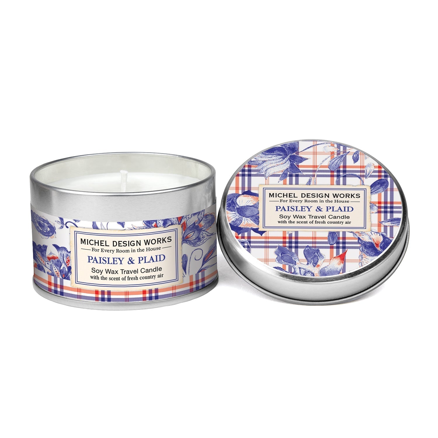 Paisley & Plaid - Soy Wax Travel Candle    