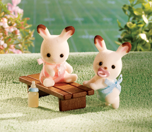 Calico Critters Chocolate Rabbit Twins    