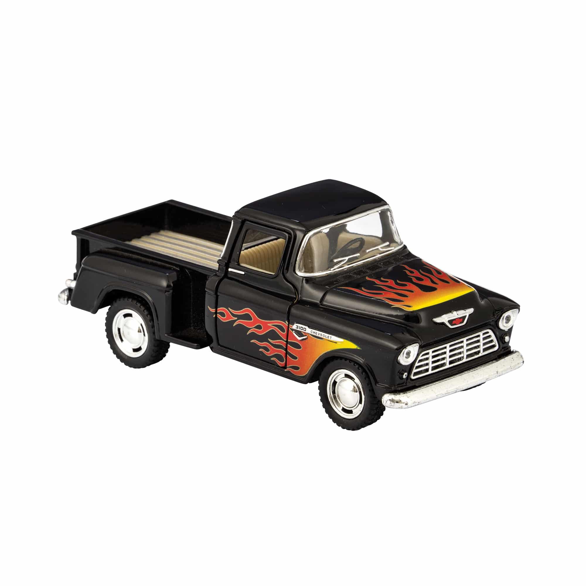 Diecast 1955 Chevy Pick Up Truck With Flames - Assorted Colors    