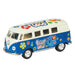 Diecast '62 VW Classic Peace & Love Bus (Single) Blue, Yellow, Orange or Red    