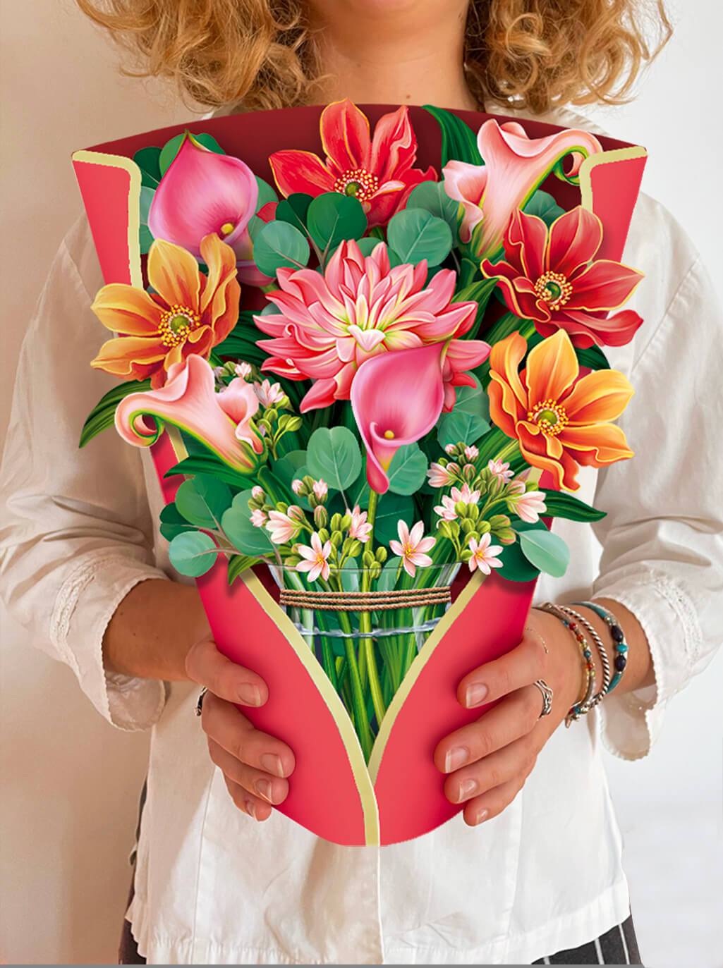 Pop Up Flower Bouquet Greeting Card - Dear Dahlia    