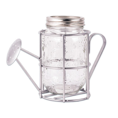 Glass and Metal Watering Can Vase    