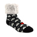 Black and White Hearts - Original Size Pudus Slipper Socks    