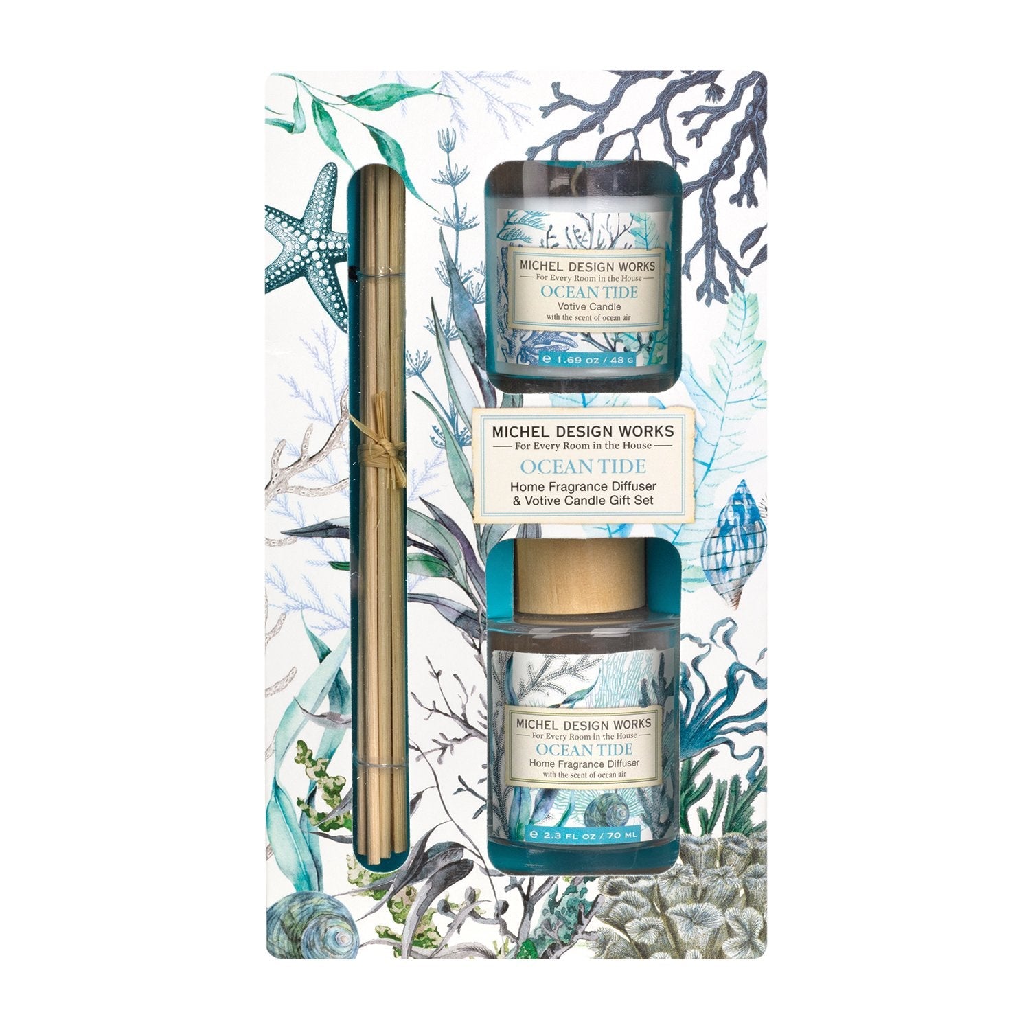 Ocean Tide Home Fragrance Diffuser & Votive Candle Gift Set    