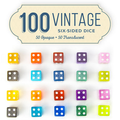 Vintage Dice - Block of 100 Assorted Dice    
