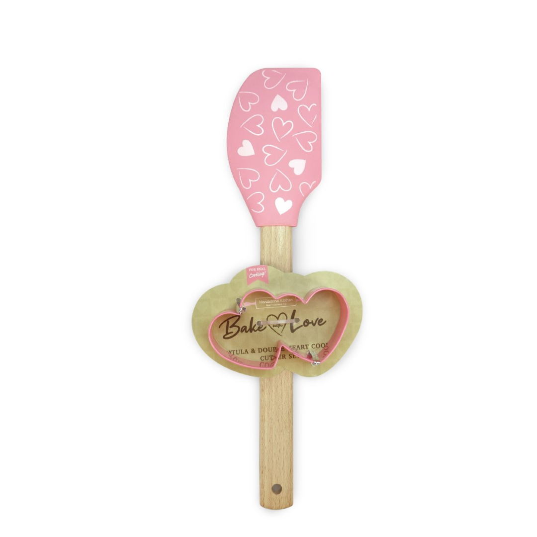 Double Heart Cookie Cutter and Spatula    