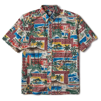 Reyn Spooner Hawaiian Christmas 2018 Camp Shirt MAROON S  805766004992