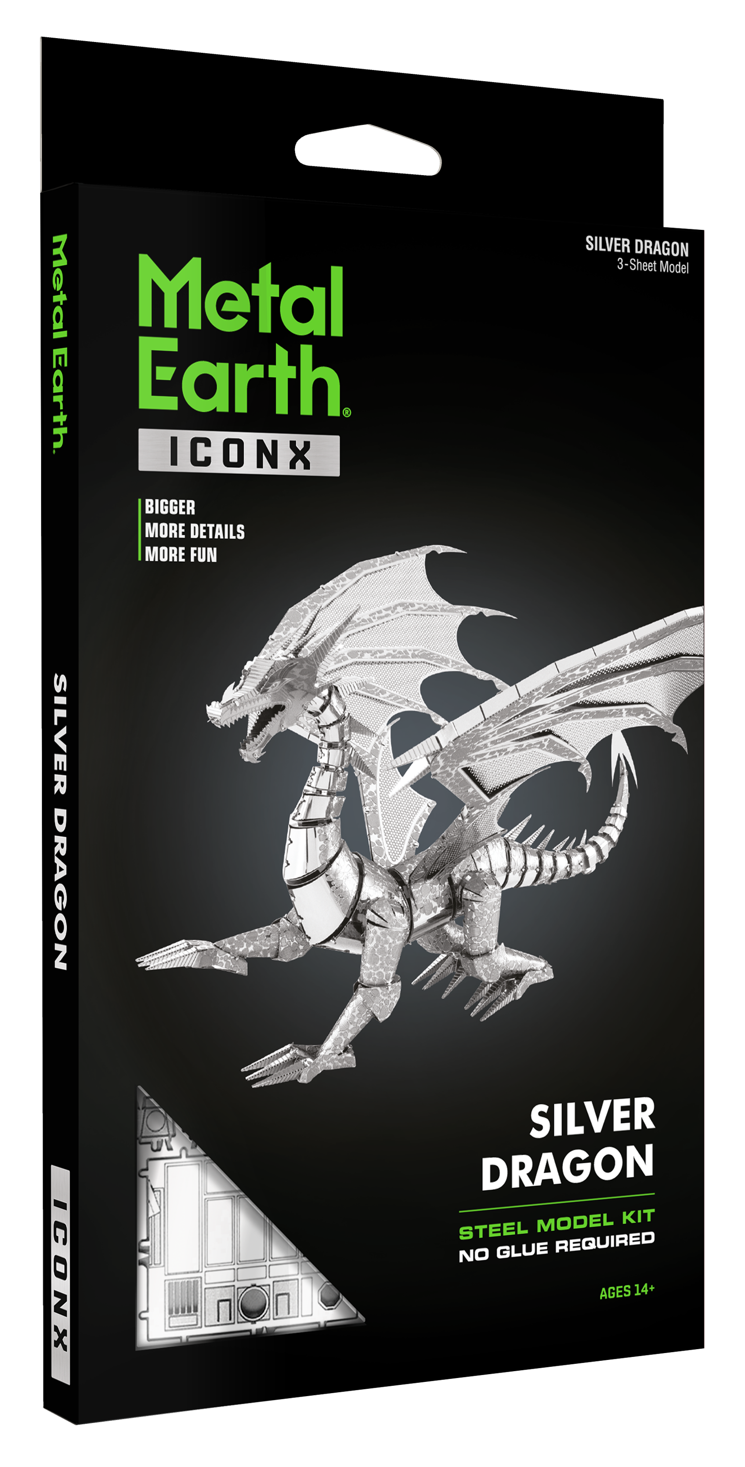 Metal Earth Iconx - Silver Dragon    