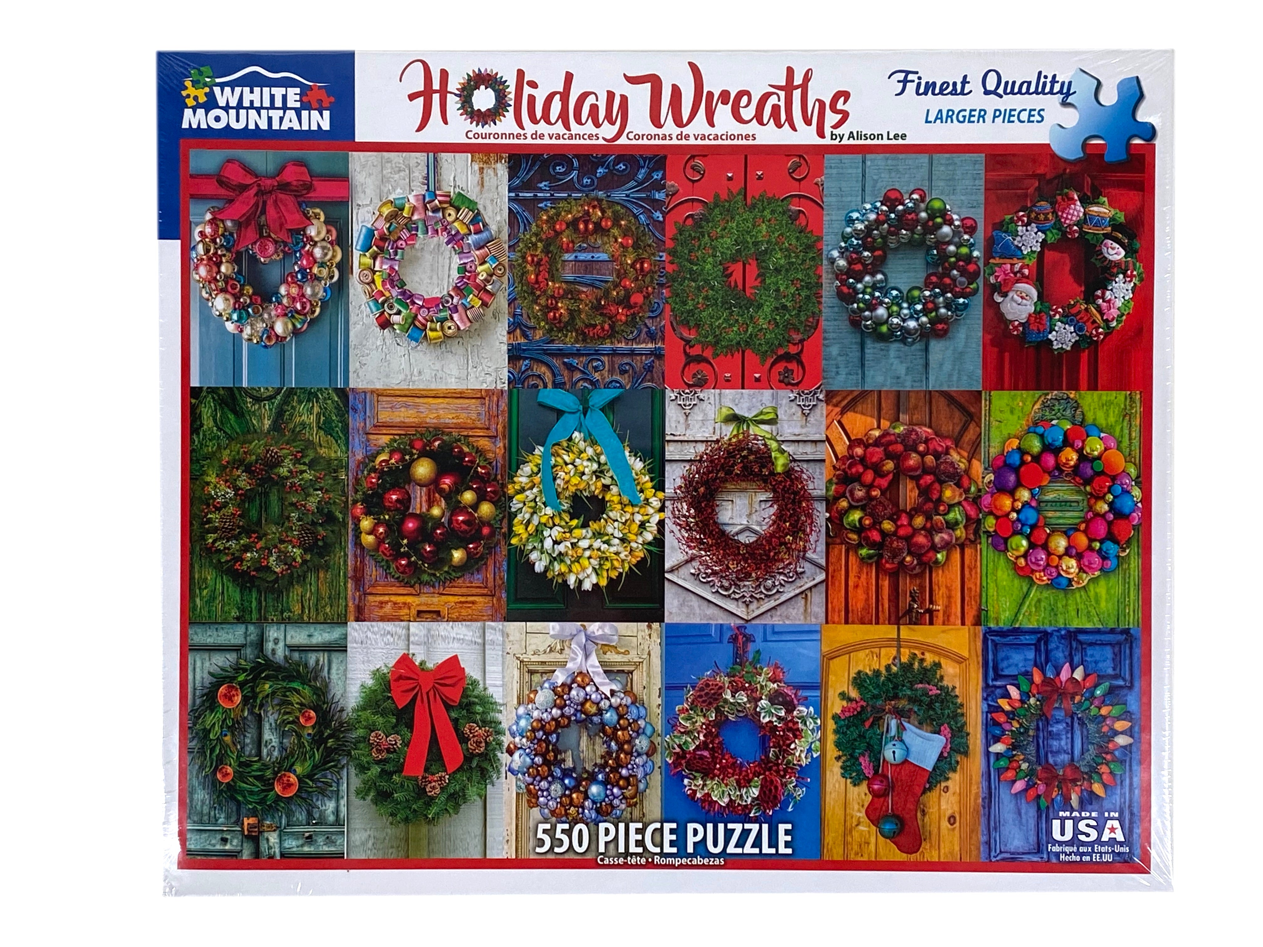 Holiday Wreaths 550 Piece Puzzle    